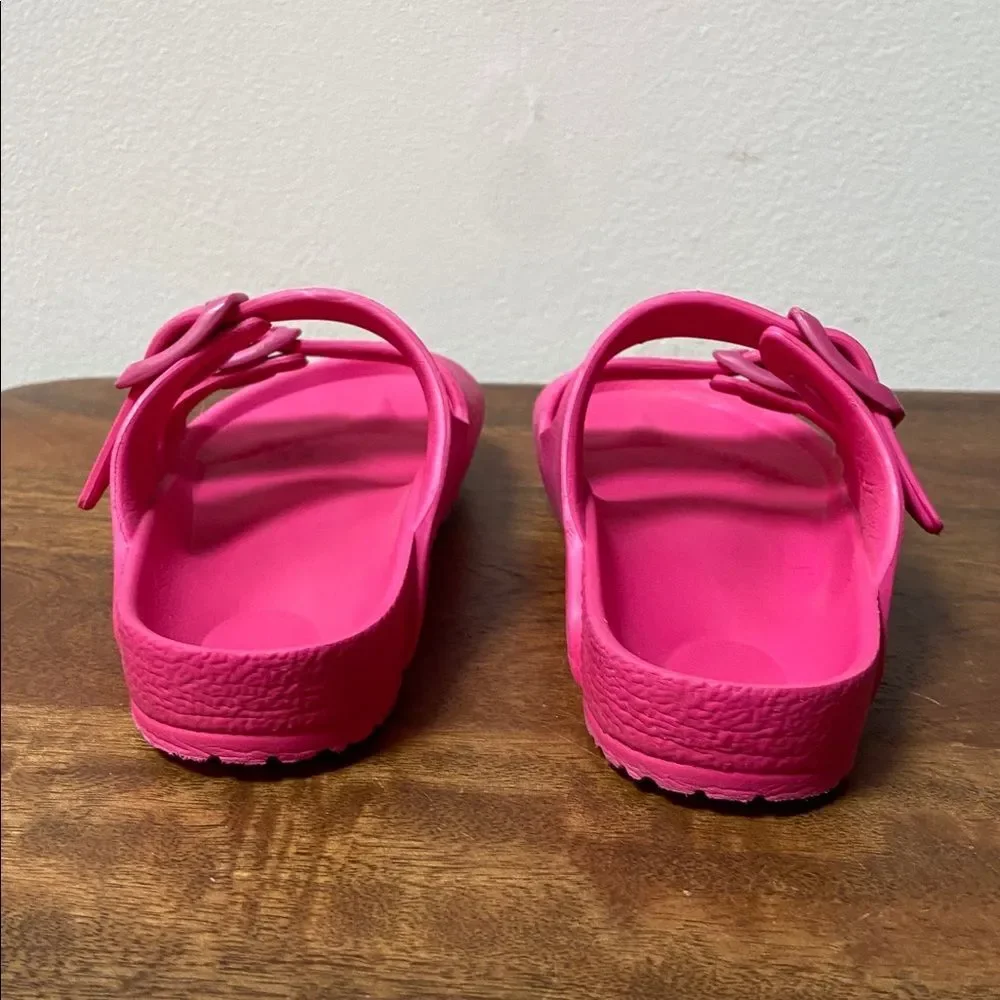 Birkenstock Kids Hot Pink Double Buckle Slides